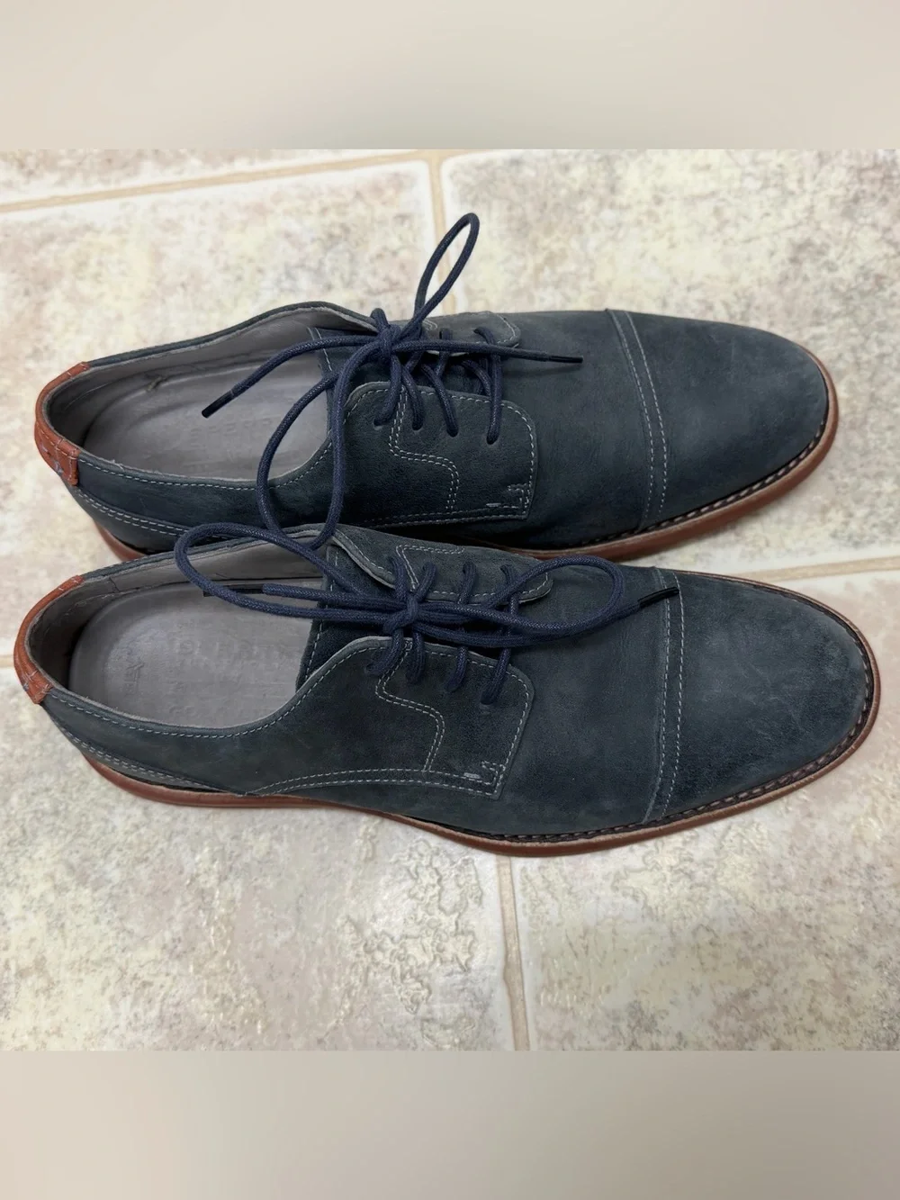 Sperry Gold Cup Bellingham Grey Suede Cap Toe Oxford ASV Dress Shoes 10